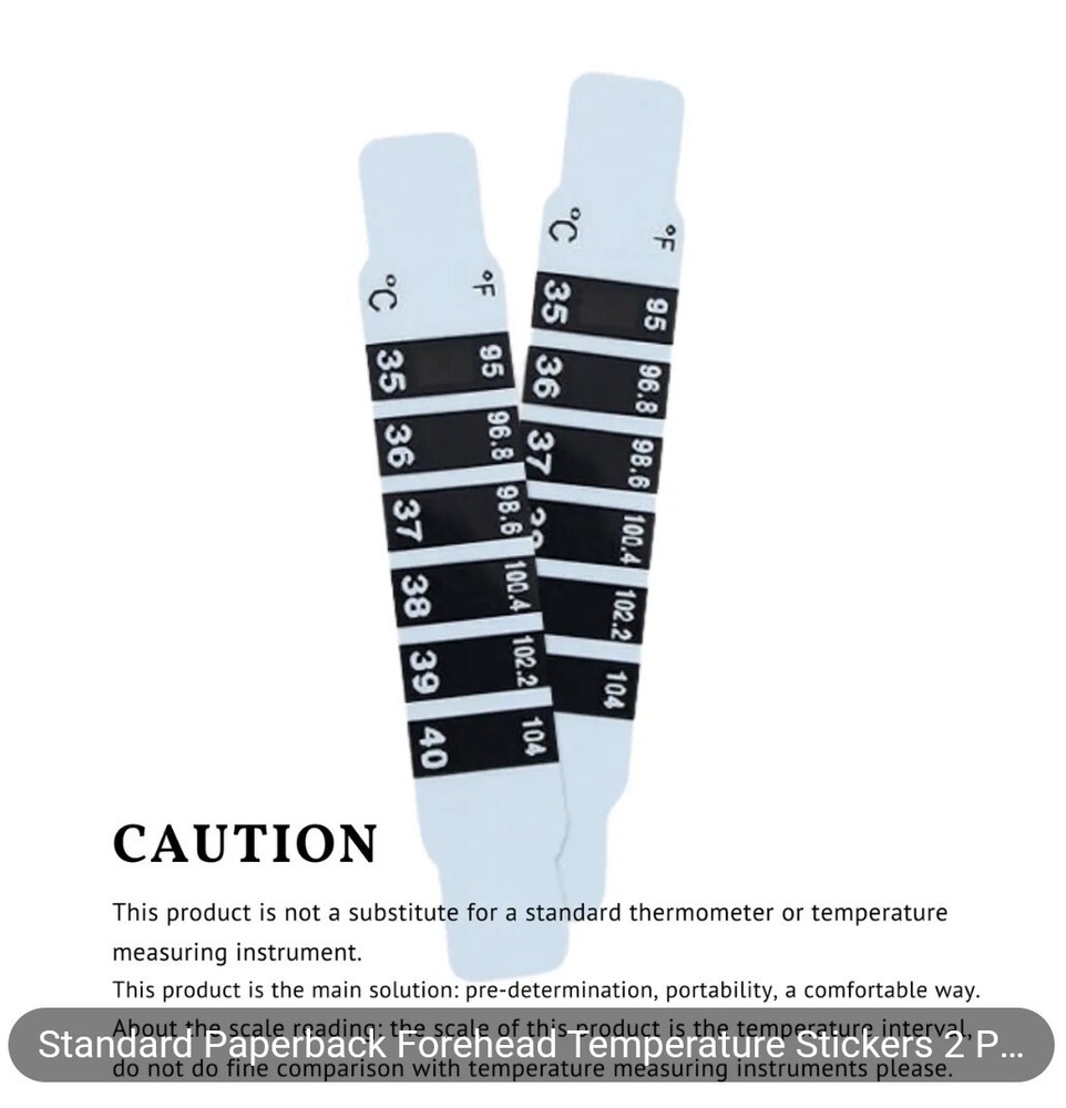 15s' Quick Read Forehead Thermometer Strips 2PCs,Great For Checking Fever...