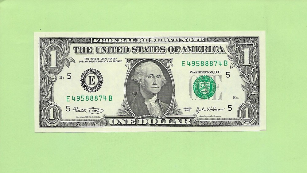 2003 ..UNCIRC $1  E 4958 8874 B .... 2003 $1  E-B     NICE NOTE         FRN