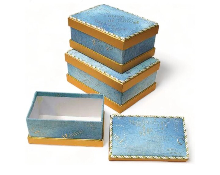 Cosmopolitan Blue Rectangular Gift Boxes Value Pack