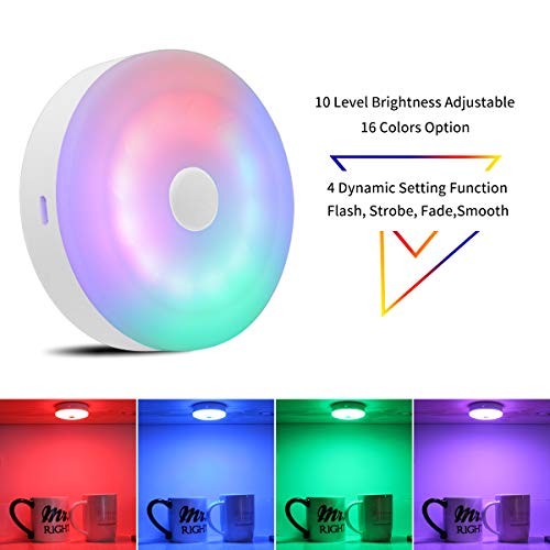 Tap Light, Push Light, LED Puck Lights with Remote, Wireless RGB 6 Pack