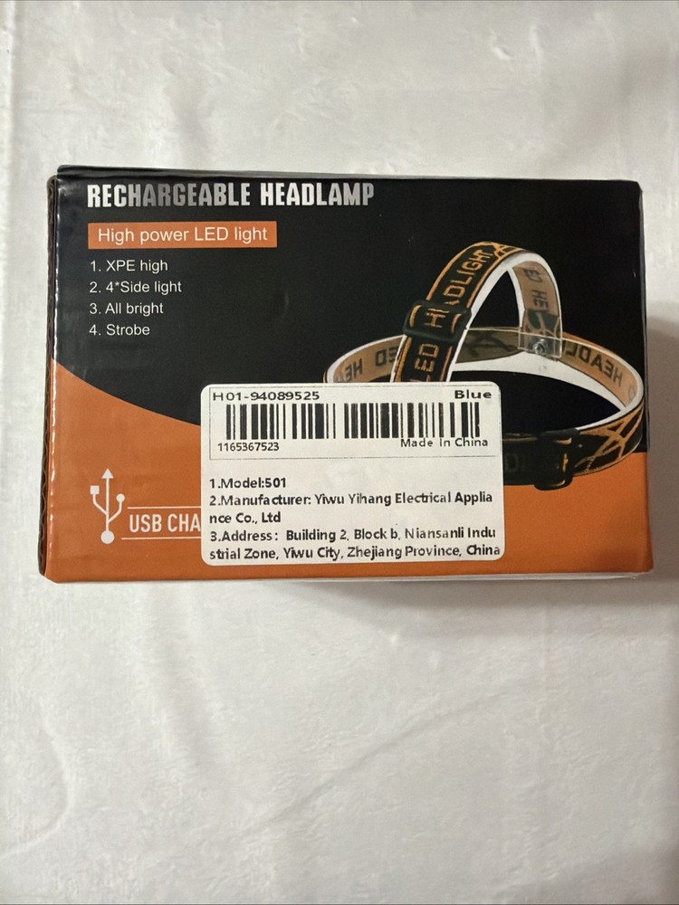 Head Lamp Rechargeable High Power LED Light USB Waterproof