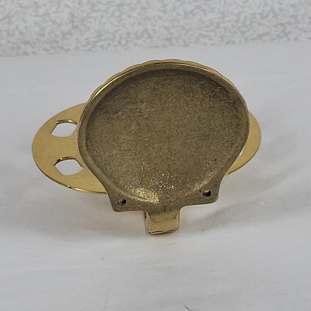 Vintage Solid Brass Shell Toothbrush Holder Wall Mount Unused Beach Nautical