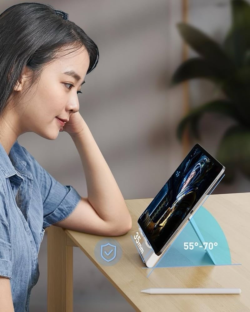 Adjustable Tablet Stand Holder Portable Foldable Desktop Stand Dock Plus Gray