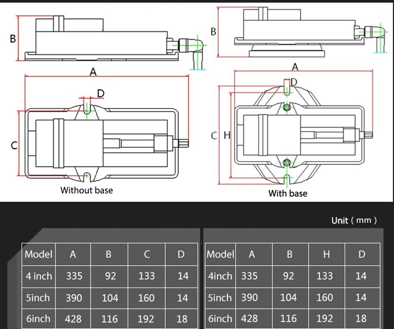 4 inch High Precision Angle Fixed Flat Pliers Heavy Bench CNC Milling Machine