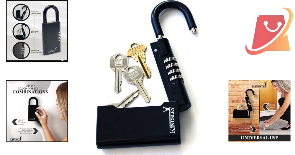 Multi-Key Capacity Portable Lockbox with Resettable Combination - 10,000 Codes