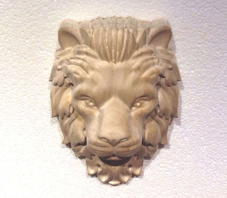 Lion Head Hand Carving Corbel / Applique.