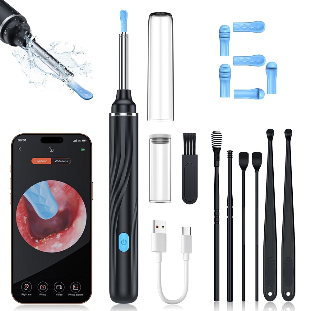 Tomaje Ear Wax Removal Tool Camera, Earwax Tools, Black
