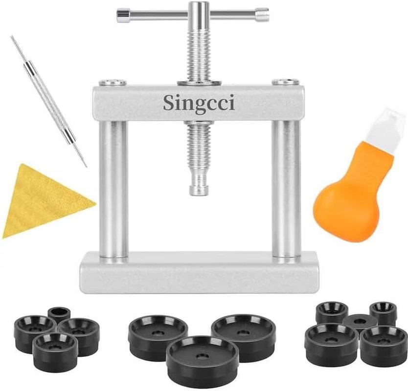 Watch Press Tool Set, Press Set Back Case Closer with 12 Molds