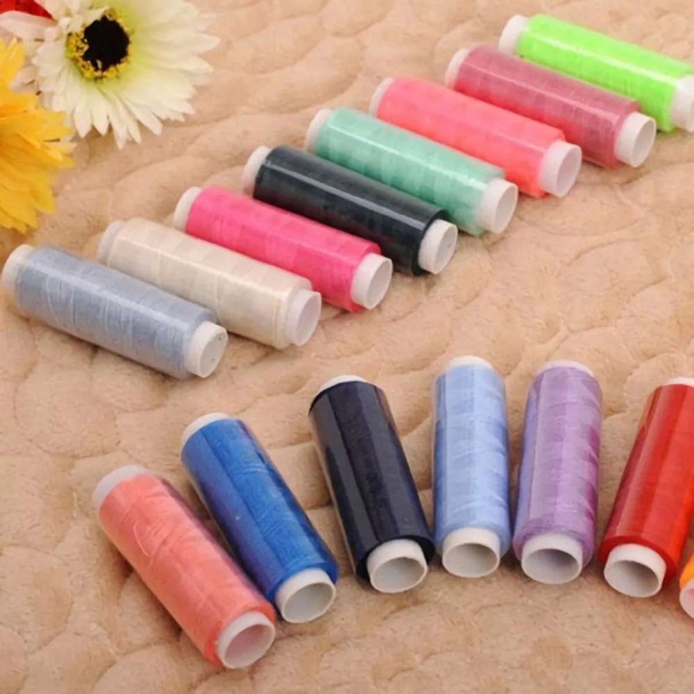 39Pcs Colored Sewing Thread Set Mixed Colors Polyester Spool 250 Yards/Axis