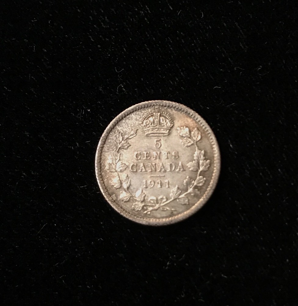 1911 Canada 5 Cents silver  KM #16