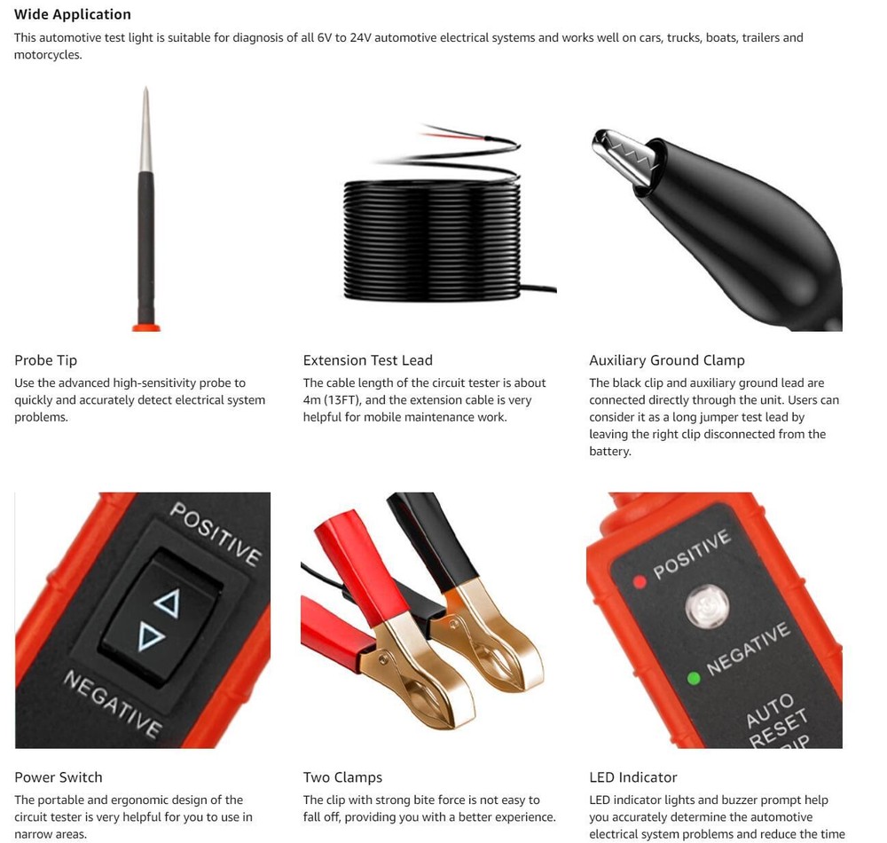 Automotive Electrical Tester Digital Power Probe Circuit Test Device System