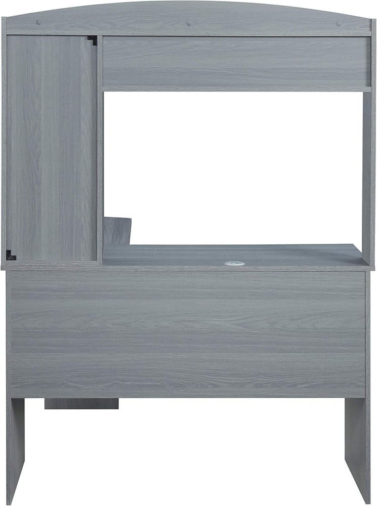 Modern Hutch L-Shaped Computer Desk Grey
