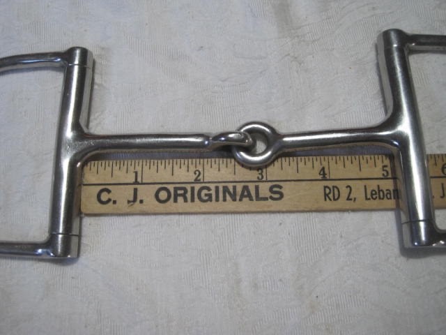 Dee Ring Jointed Snaffle Bit. 5'' Big Dee Rings Stainless Steel