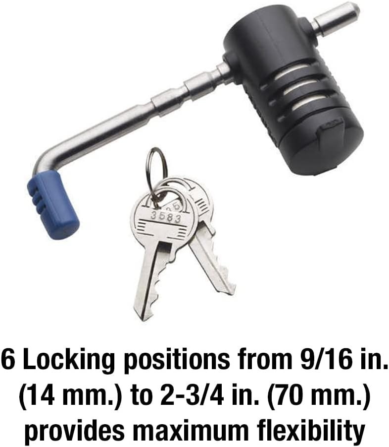 Master Lock Trailer Lock, Stainless Steel Adjustable Coupler Latch Lock, 2847DAT