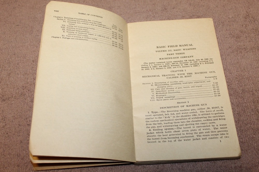 Original Pre WW2 U.S. War Dept "Basic Weapons" "MG Company", Named & 1932 dated