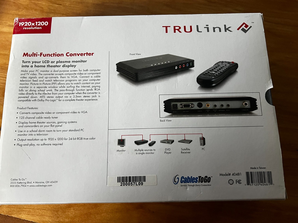 BRAND NEW OPEN BOX TRULINK 40481 Multi-Function Converter | Cables to Go