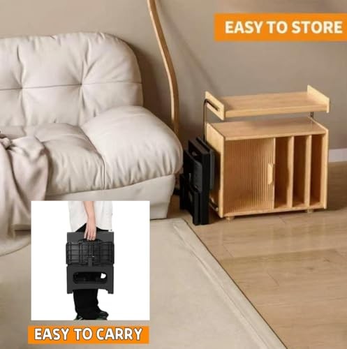 2 Step Stool Foldable, Non-Slip Steps, Folding Step Stool for Adults & Black