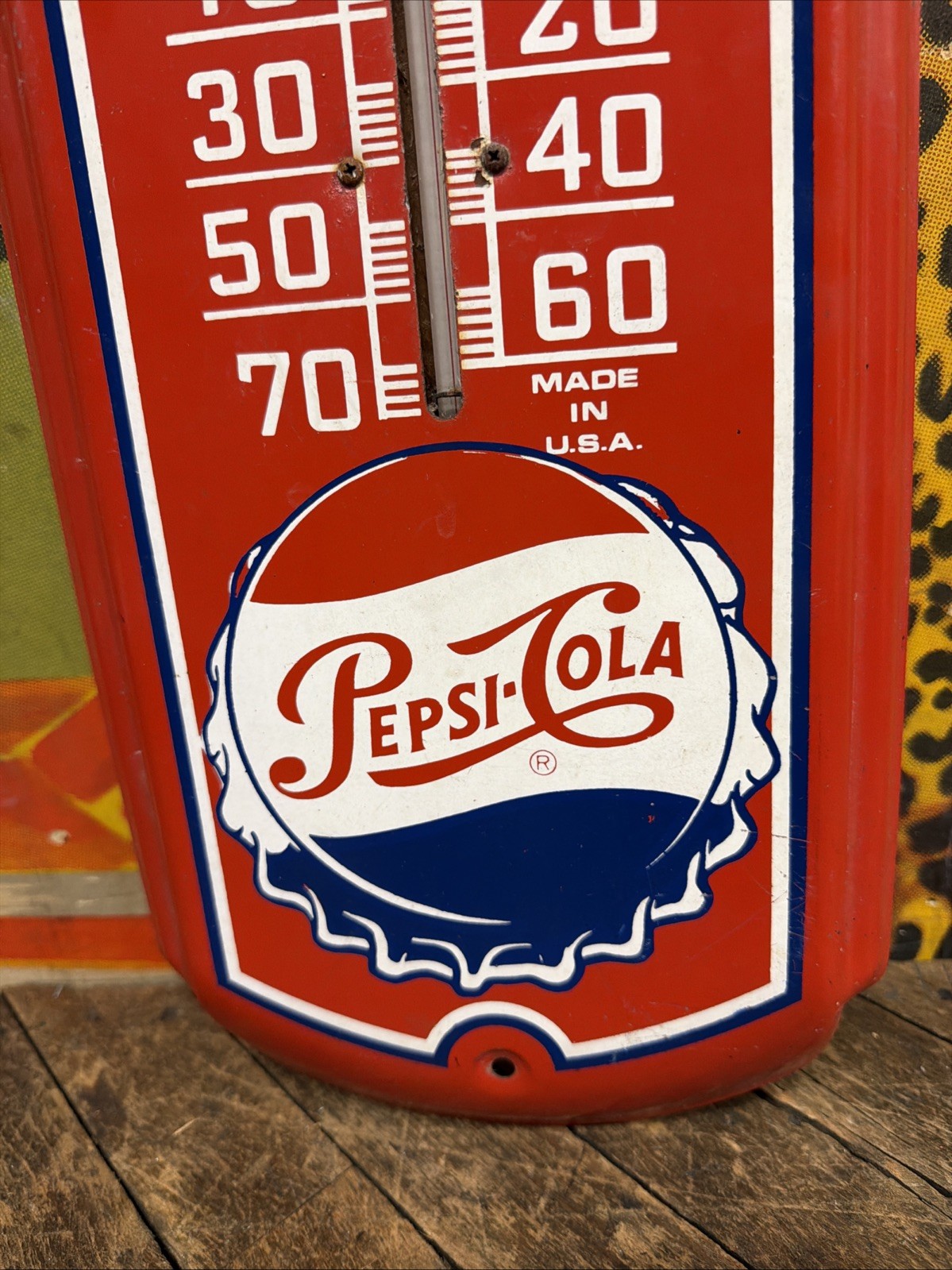 VINTAGE PEPSI COLA THERMOMETER SIGN COCA COLA 7UP PEPSI ORANGE CRUSH DR PEPPER