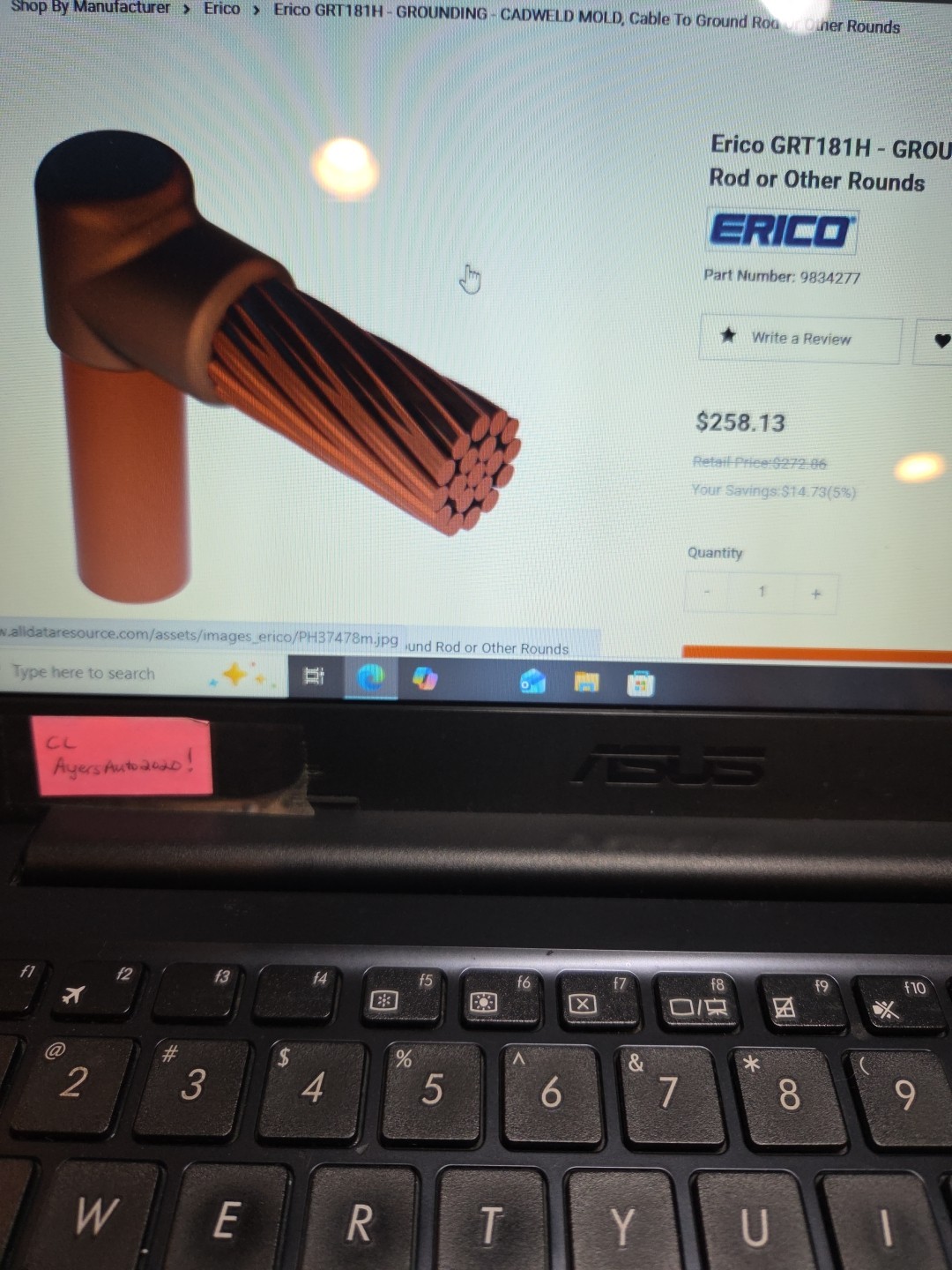 Cadweld Erico GRT 181 H Graphite Mold Wire Weld Material New No Box W/handle