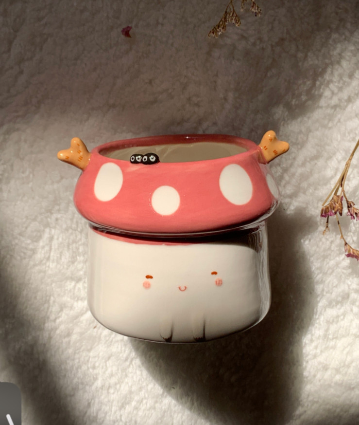 Handmade Oraclay Planter mushroom