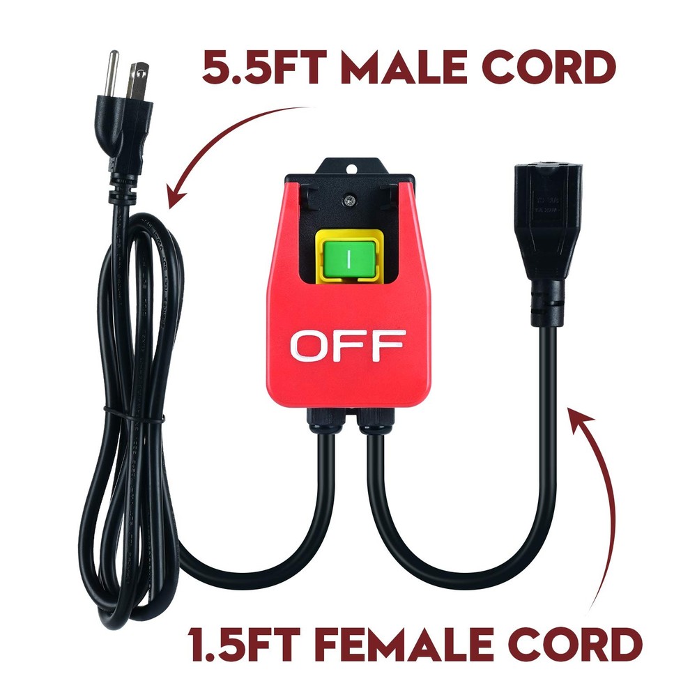 110V Single Phase On/Off Switch, Ortis Router Table Switch with Large Stop Si...