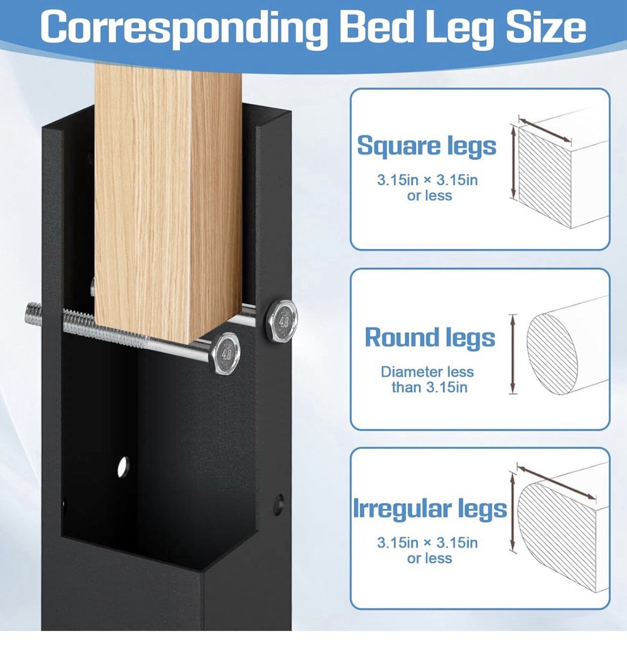 4 Pack 3.15” Diameter Dorm Bed Risers Heavy Duty 11.8LB Metal New