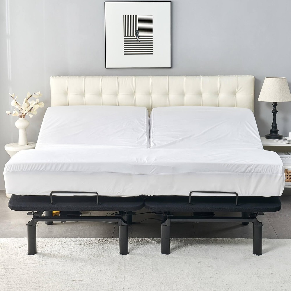 Waterproof 32-34" Split Top Queen Mattress Protector for Adjustable Bed Soft ...