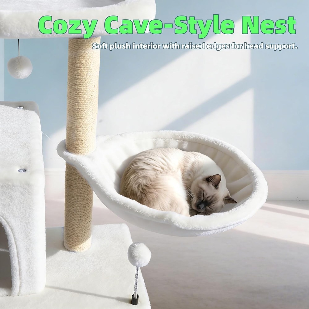 Cat Tree W/ Cat Condo & Hammock Cat Tree W/ Scratching Posts & Scratching Pads