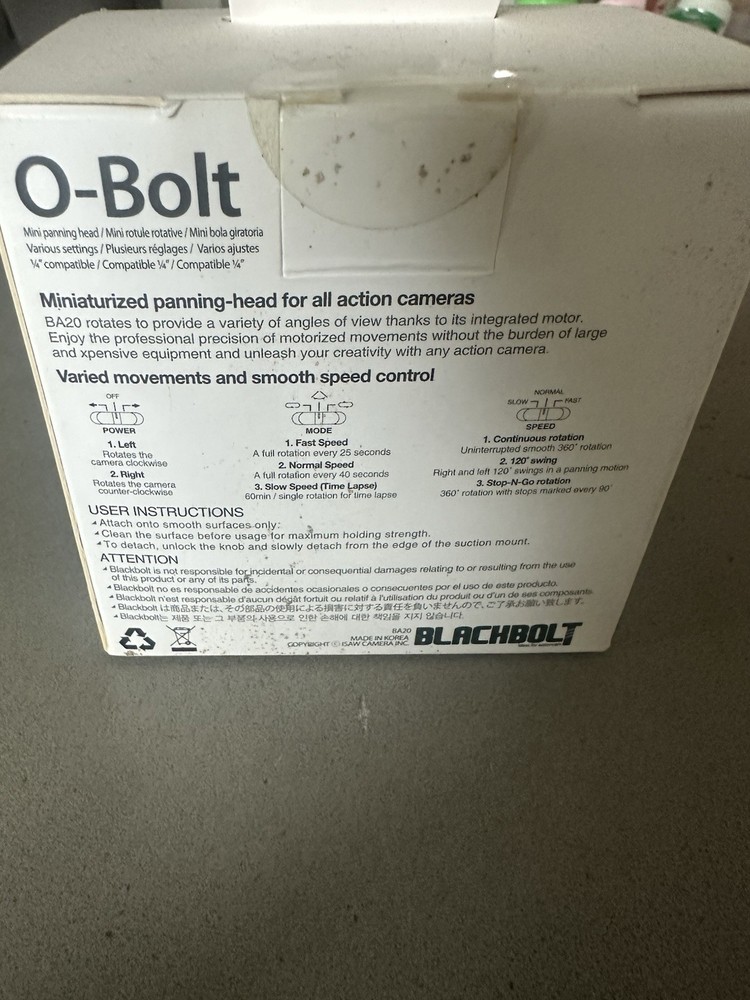 blackbolt o-bolt mini panning head