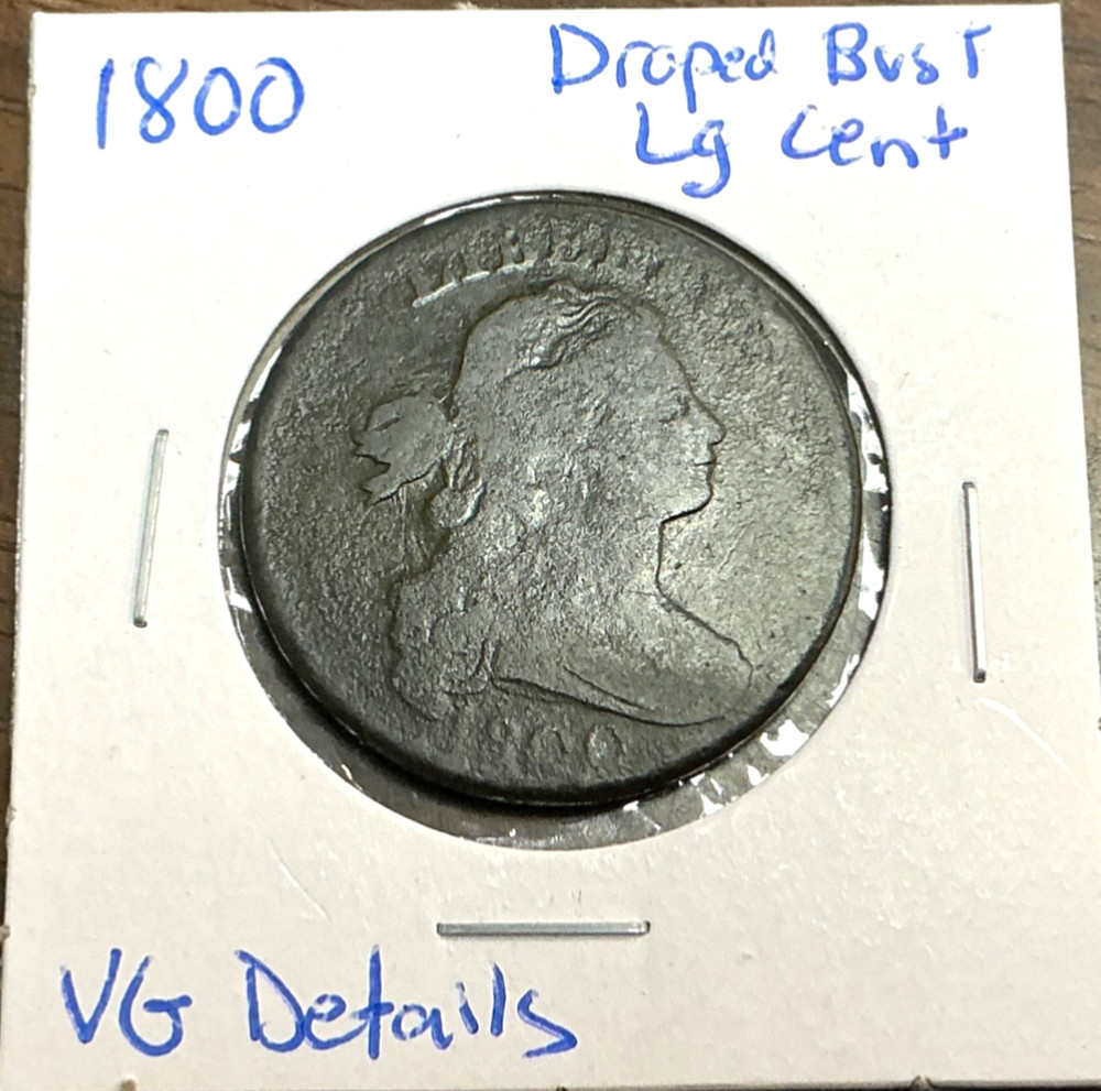 1800 Draped Bust Large Cent VG Details.