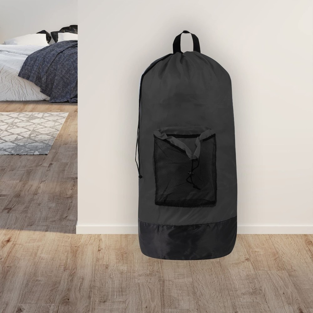 Laundry Bag Backpack with Shoulder Straps and Mesh Pocket Laundry Backpack La...