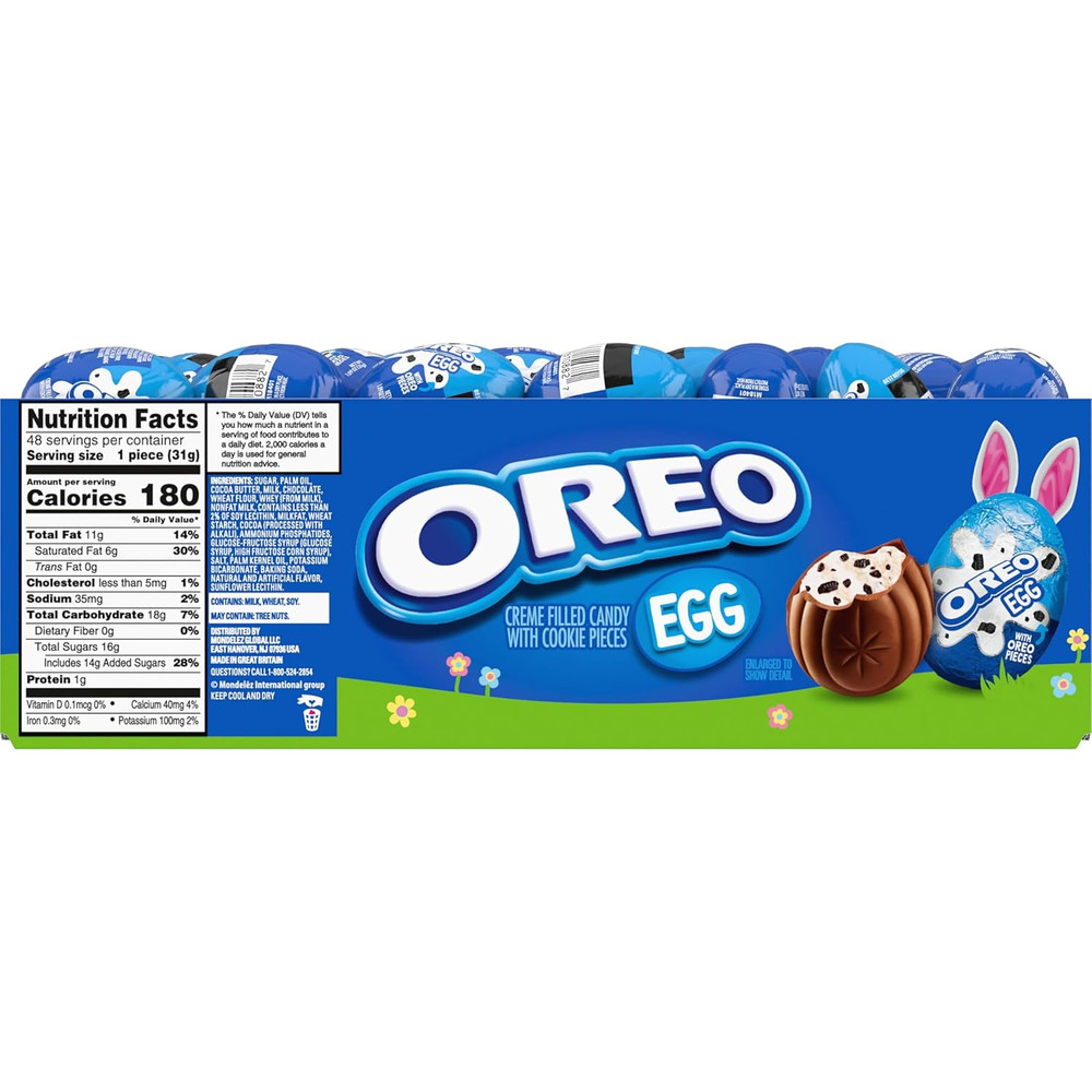 OREO Creme Filled Chocolate Candy Easter Egg, Bulk Easter Candy, 48 - 1.09 Oz Eg