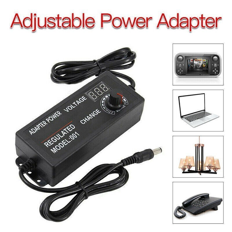 Adjustable AC/DC Power Supply Adapter Charger Variable Voltage 3V-24V Universal