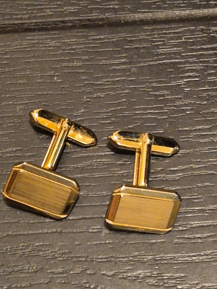 Gold Colour Rectangle Cufflinks