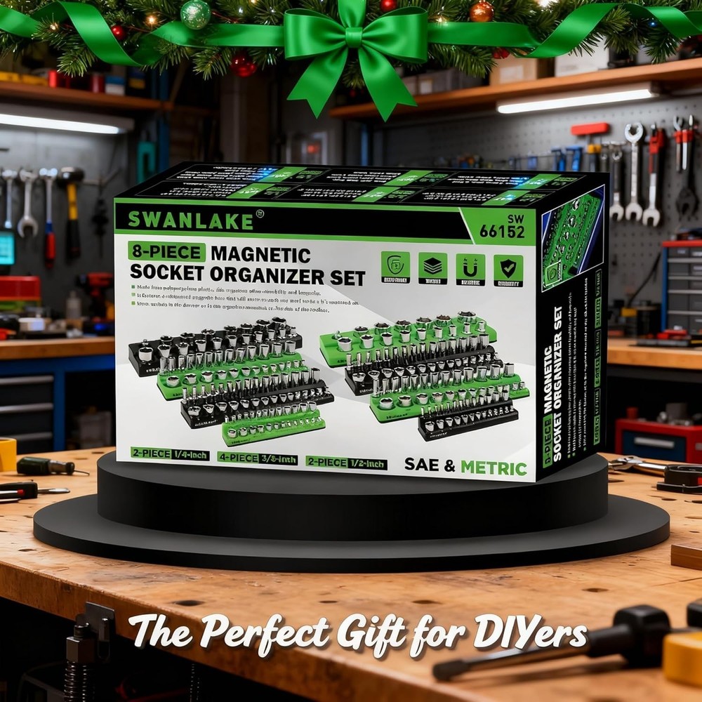 Large Capacity Socket Organizer with Clear Labels for Quick Identification