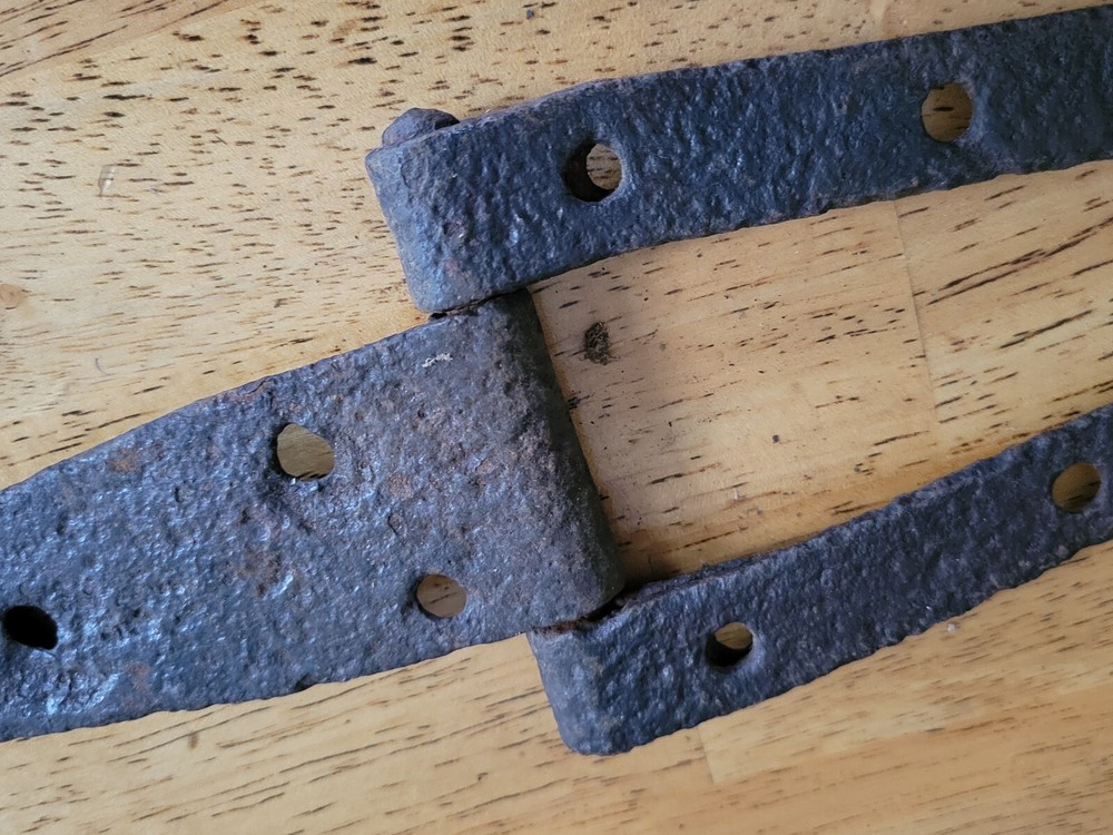 Antique Cast Iron Hinge Farm Barn Rustic Primitive 12" open