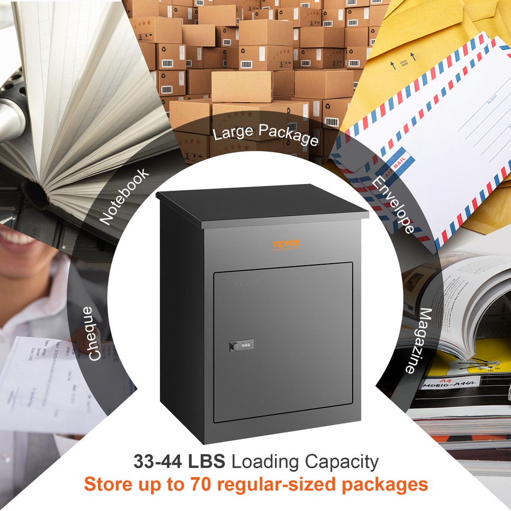 VEVOR Package Delivery Box Outdoor Storage Parcel Galvanized Steel Coded Lock