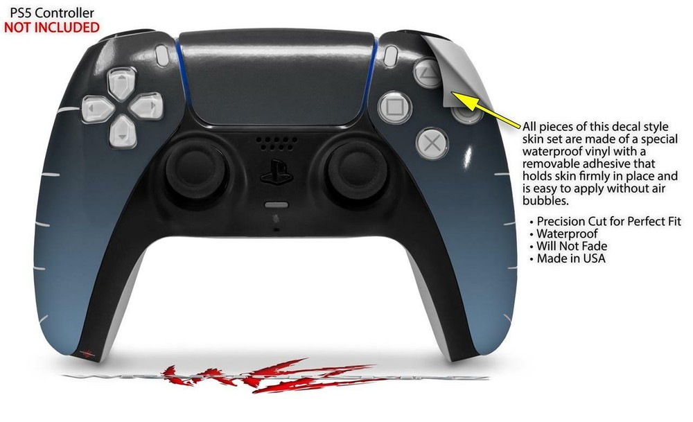 Skin Sony PS5 Controller Smooth Fades Blue Dust Black