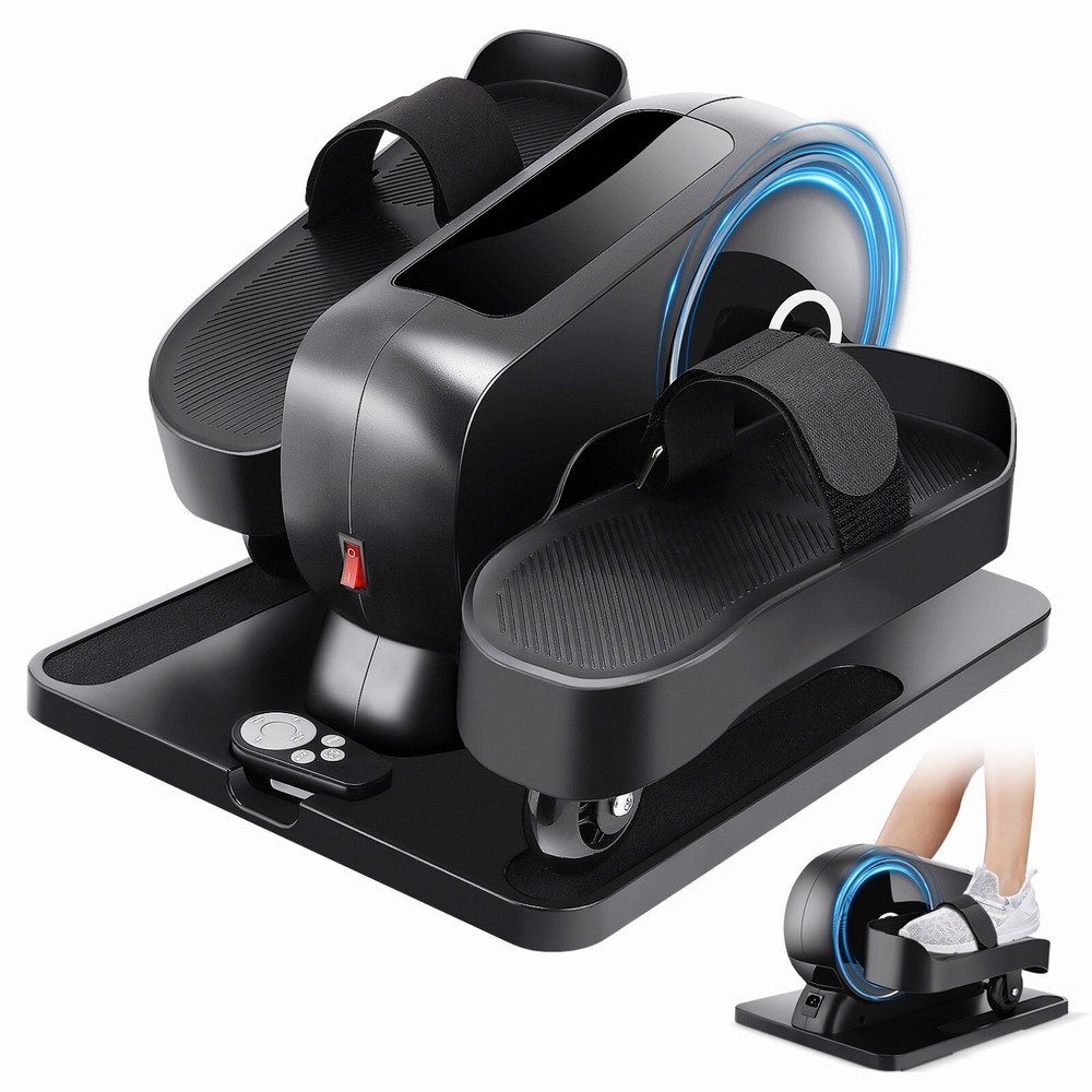 Under Desk Elliptical Machine, Seated Pedal Exerciser with Remote for Seniors A+