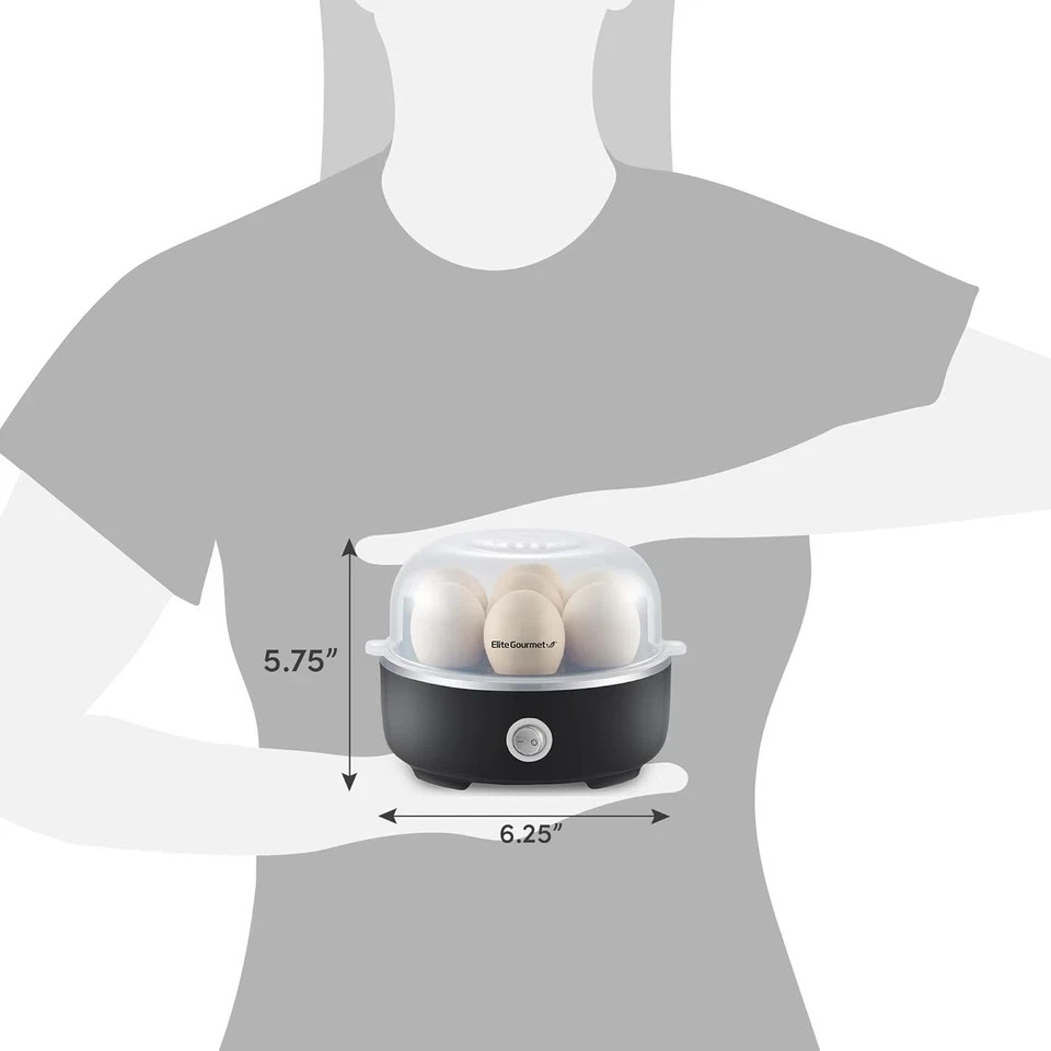 EGC115B Easy Egg Cooker Electric 7-Egg Capacity Soft Medium Hard-Boiled Egg...