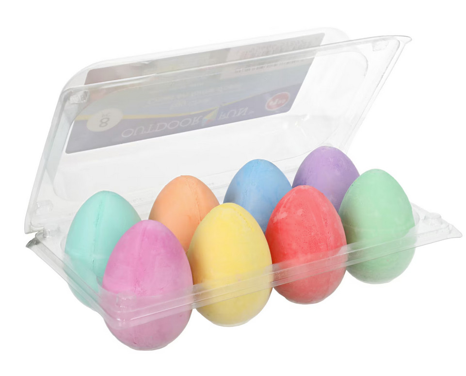 Egg shaped chalk - 6 pieces - for Easter basket or classroom