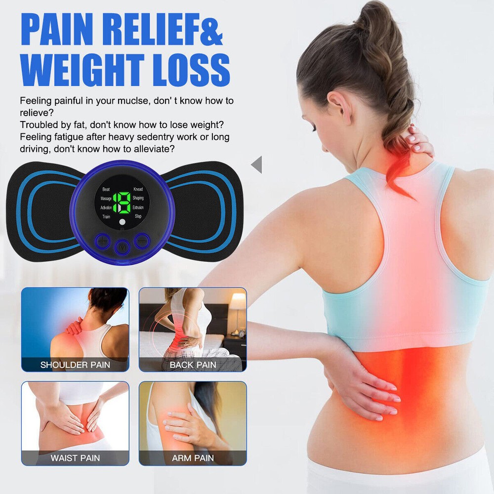 Portable Mini Electric Neck Back Massager Cervical Massage Patch Stimulator