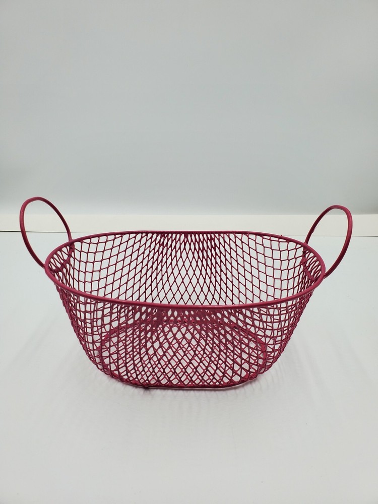 Pink Wire Basket 8.25x6.5x3.5