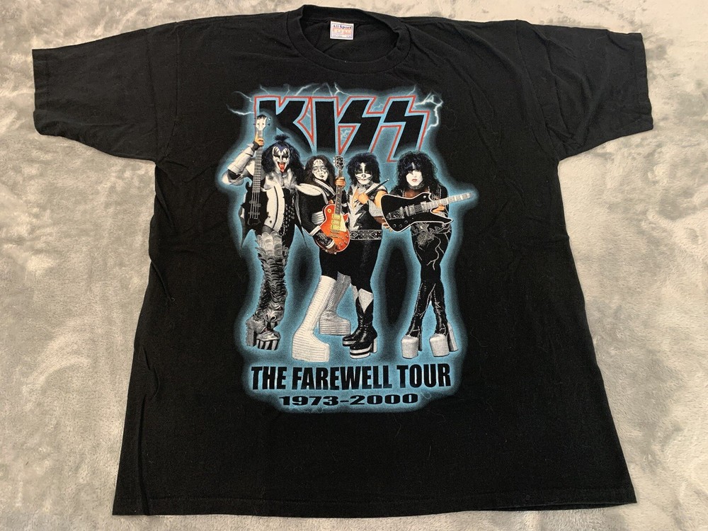 Kiss “The Farewell Tour” Tee Shirt 2000 Original Classic Rock 2K + ticket