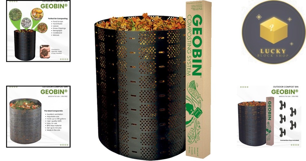Outdoor Compost Bin - 246 Gallon Capacity with Maximum Ventilation