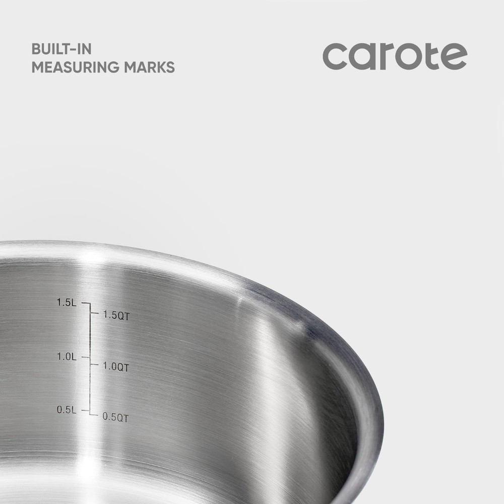 NIB Carote 4Pcs Stackable Saucepan Set Induction Ready Detachable Handle