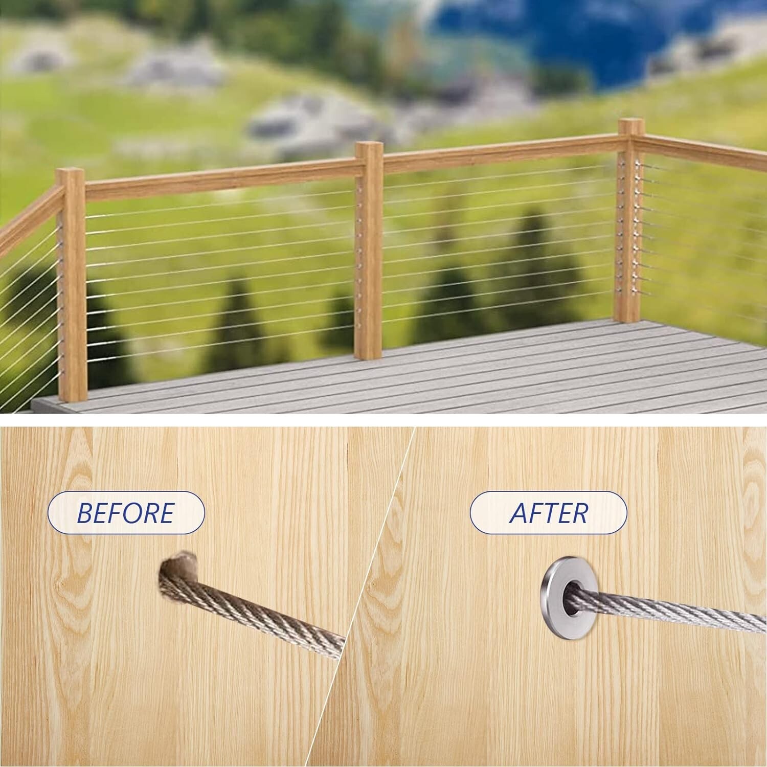 T316 Stainless Steel Protective Protector Sleeve for 1/8" & 3/16“ Cable Railing