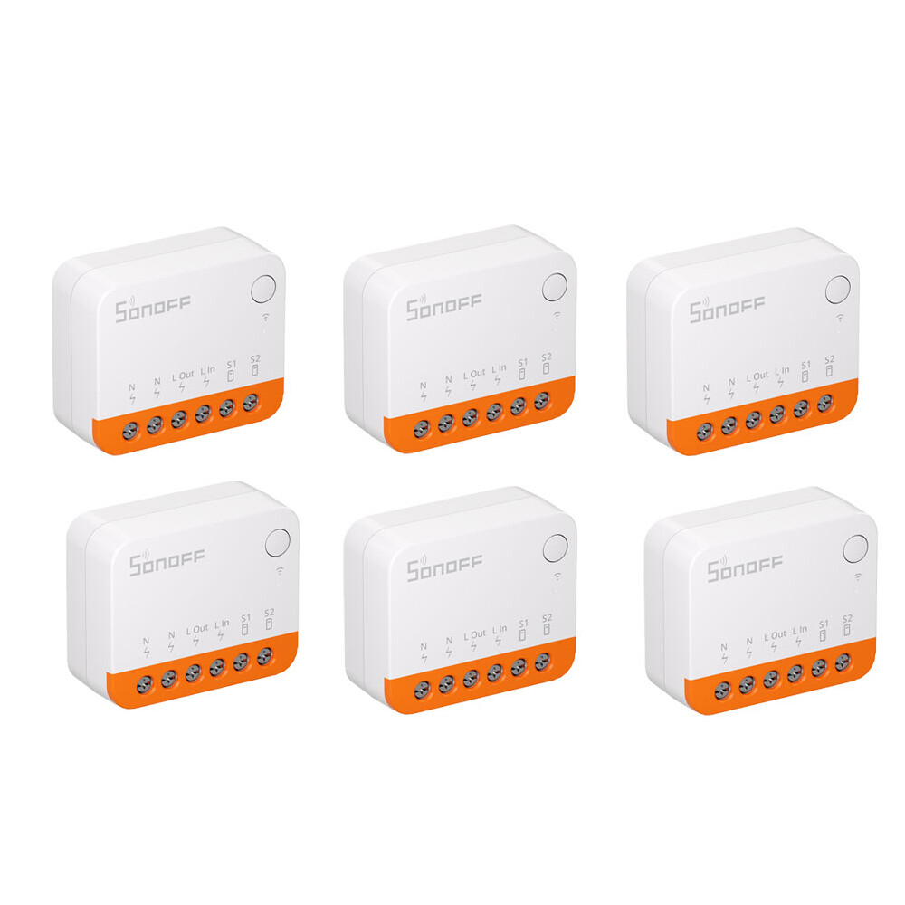 6PCS SONOFF MINI Smart DIY Switch,10A Extreme WiFi Smart Switch Two-Way Control