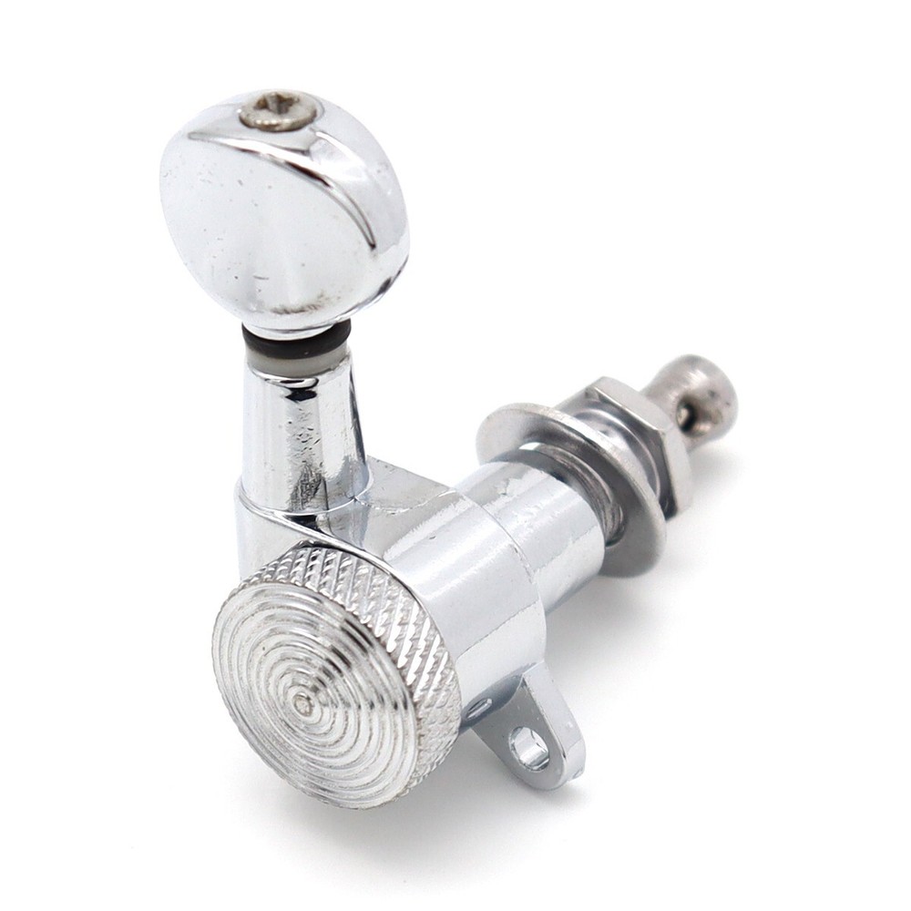 6R inline Guitar Threaded Locking Tuners String Tuning Pegs Machine Heads Silver