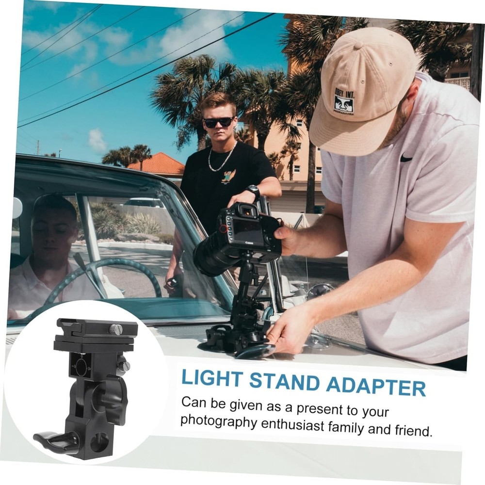 Adjustable Light Stand Adapter w/ Umbrella Holder Versatile Flash Light Bracket